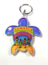 Jamaica Acrylic Turtle Music Rainbow Keychain picture