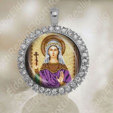 St Claudia Martyr Orthodox Silver Tone Medal. Religious Jewelry Pendant. NEW picture