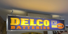 ANTIQUE DELCO BATTERIES Advertising Sign  1940s - 1950s lighted sign picture