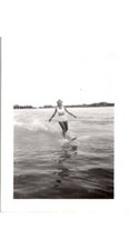 1950s Waterskiing Photograph: Girl Carving Wake in Lake America Aquatic Sport picture