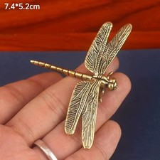 Dragonfly Brass Cooper Figurines Miniatures Tabletops Statues Home Decor 5x7 cm picture