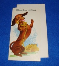 Vintage Father's Day Card & Envelope UNUSED - Unique Godfather Card Dog Theme picture