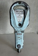 Vintage 1940s Dual Automatic Parking Meter Original Mint Green Patina Historical picture