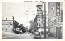 Orange MA Central Square street scene c1900s-10s Vintage Postcard picture