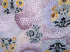 Vtg Polyester Nylon Silky Fabric Sage Green Blue Brown Tiny Dots Floral 46x108 picture
