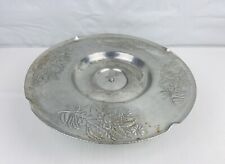 Vintage Forged Aluminum Rotating Lazy Susan Serving Tray Roses 14.5” Everlast picture