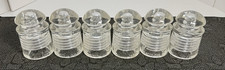 Lot of 6 Vintage PYREX Clear Glass Electrical Power Line Insulators USA picture