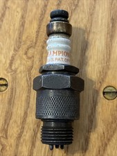 Vintage Champion Brass Top Hat 6 Com Spark Plug Two Piece Take Apart picture