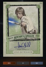 DIGITAL Topps Star Wars Luke Skywalker Mark Hamill Green Auto Epic 2026 picture