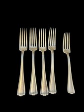 Lot Of 5 Colonial 1847 Rogers Dinner & Salad Forks Silverplate picture