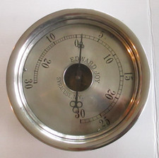 Rare Antique EDWARD JOY Syracuse NY Pressure Vacuum Steam Gauge Brass Chrome BMT picture