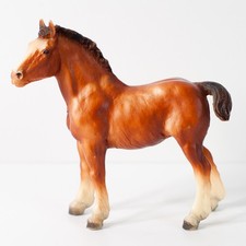Breyer 84 Clydesdale Foal Horse Matte Chestnut Bald Face Grey Hooves 4 Socks picture