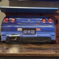 Nissan Skyline GT-R33 V-Spec Style Floating Tin & Wood Display Shelf  Wall Decor picture