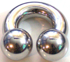 00g 3/4 inch Monster Steel Sexy 19mm ball Prince Albert PA Ring 316L Horseshoe picture