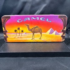 Vintage Camel Cigarettes Joe Camel Metal Tin Desert Pyramids Sunset Tobacciana picture
