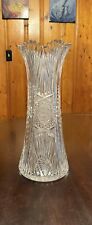 STUNNING ABC American Brilliant Cut Glass Vase 12” Exceptional Beauty picture