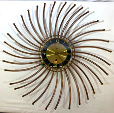Rare Vintage DIEHL 8 Day Pinwheel Clock w/Key MCM Made in Germany ~ NOT Working picture
