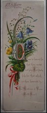 1870s-80s Victorian Bookmark FLORAL Shakespeare picture