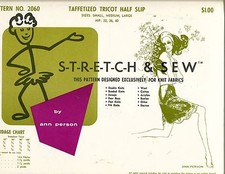70's VTG Stretch&Sew Taffetized Tricot Half Slip Pattern 2060 Size S-L UNCUT picture