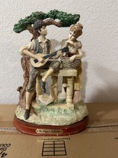 The Peggy’s Collection Couple Figurine Man Guitar Woman Geese Vintage Decor picture