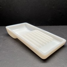 Vintage Milk Glass Dental Instrument Tray #5 W D Allison Co USA picture