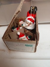 Vtg 4 Norcrest Christmas Japan X 200 Santa Ornaments Figurines Box. NOS 60s Cute picture