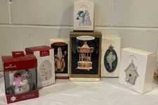 Hallmark Keepsake Christmas Ornaments Lot Of 7 Snowman Santa Bird House Boxed picture