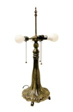 Tiffany Lamp Base-FLUTED TAPERED TRUNK- 3 Light Pull Chain-Brz-For Larger Shades picture
