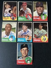 7 Signed 1963 Topps Baseball Cards - including 7 deceased picture