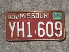 1963 Missouri License Plate MO Chevy Ford Chevrolet Dodge Show Me State YH 609 picture
