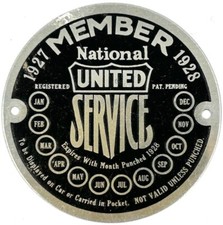 1927 MEMBER of NATIONAL UNITED SERVICE Tag - NEW OLD STOCK picture