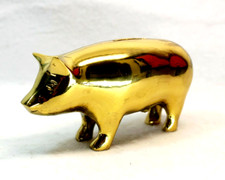 Brass Pig Piggy Bank - Vintage 6