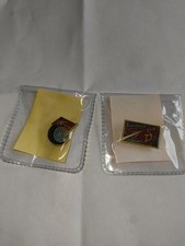 2 Vintage Russian Soviet Space Mission Pin Badges 1958 & 1961 USSR Enamel Badges picture