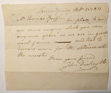 1818 Londonderry NH Militia Muster Letter Signed by Selectman John Dickey picture