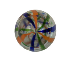 Bud Vase Crystal Glass Paperweight Streamers 4 in Hand Blown Thick Gift picture
