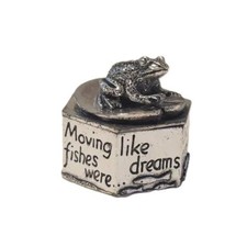 Vintage Silver Scenes Pewter Frog Box Whimsical Pill Mini Trinket Wales UK picture