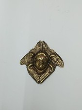 Antique USSR Prayer Book Overlay Cherub/Winged Angel Heads 1920s Brass Cast picture