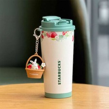 Authentic Starbucks 2024 Strawberry & Rabbit 16oz Stainless Cup Good Time Series picture