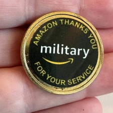 Vintage Amazon Military Thanks You For Your Service Lapel Pin Logo picture