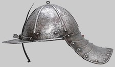 ORIGINAL 17th CENTURY EUROPEAN LOBSTER TAIL CAVALRY COMBAT HELMET W/ NOSE BAR picture