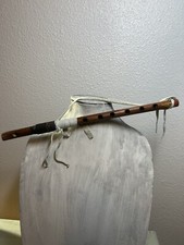 Zuni Wood Flute Beaded Leather Great Condition Native American picture