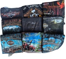 Lot of 9 Harley Davidson Shirts Mens Medium Alaska Key West Seattle Woodlands picture