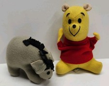 Vtg 1966 Disney Winnie the Pooh & Eeyore Sawdust Plush Lot Walt Disney World picture
