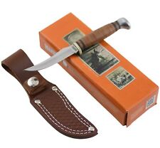 Marbles Stacked Leather Handle Hunter Fixed Blade Knife and Belt Sheath picture