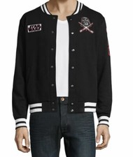 Men's Star Wars Black Varsity Bomber Jacket Darkside Snap Closure Size: L NWTs picture