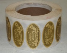 NOS Rare Vtg Commercial Employee SAN FRANCISCO MUSIC BOX GOLD STICKERS ROLL picture