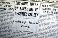 Austrian Born ADOLPH HITLER Receives Germany Citizenship Nazis 1932 Newspaper picture
