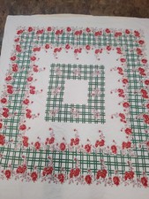 Vintage Flower Tablecloth 52X46 picture