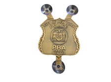 NYPD RARE Gold Windshield Metal Medallion Family Members picture