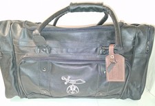 Vintage Shriners International Masonic Duffle Travel Bag Black Leather... picture